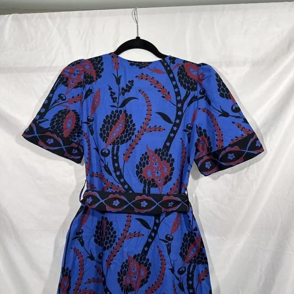 NWT Sezane [ 4 US / 36 ] Lola Printed V Neck Mini Dress in Atla Beue #Q374 - Picture 13 of 16